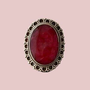 GORGEOUS Natural Ruby Ring Solid  Sterling Silver Handmade Designer Ring SZ 7